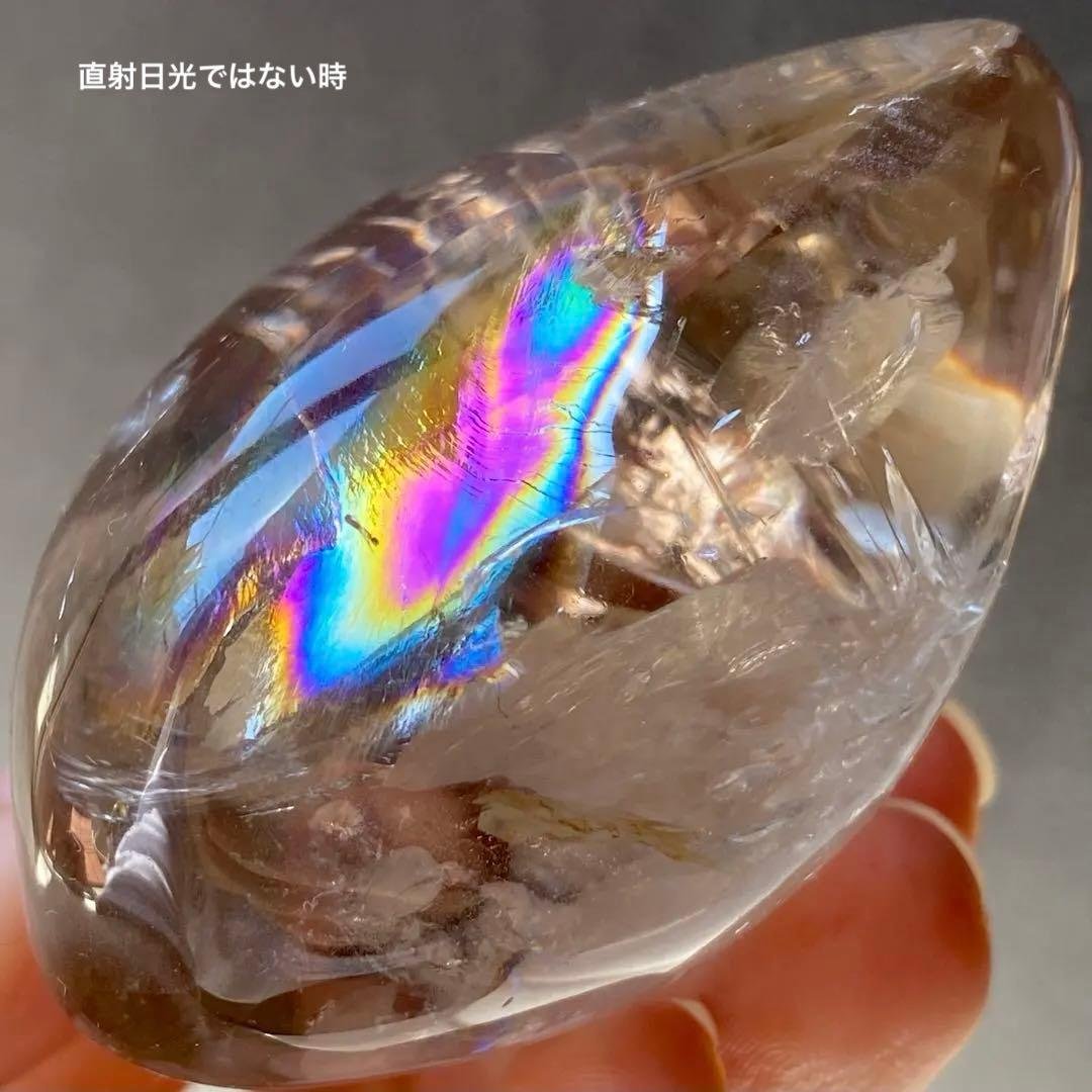 【 天然石 美しい虹 川流れ水晶 スモーキークォーツ ブラジル産 】