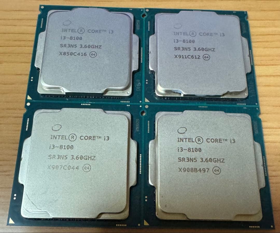 Intel Core i3-8100 CPU 4個セット