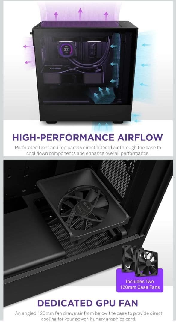 NZXT H5 Flow ミドルタワーPCケース