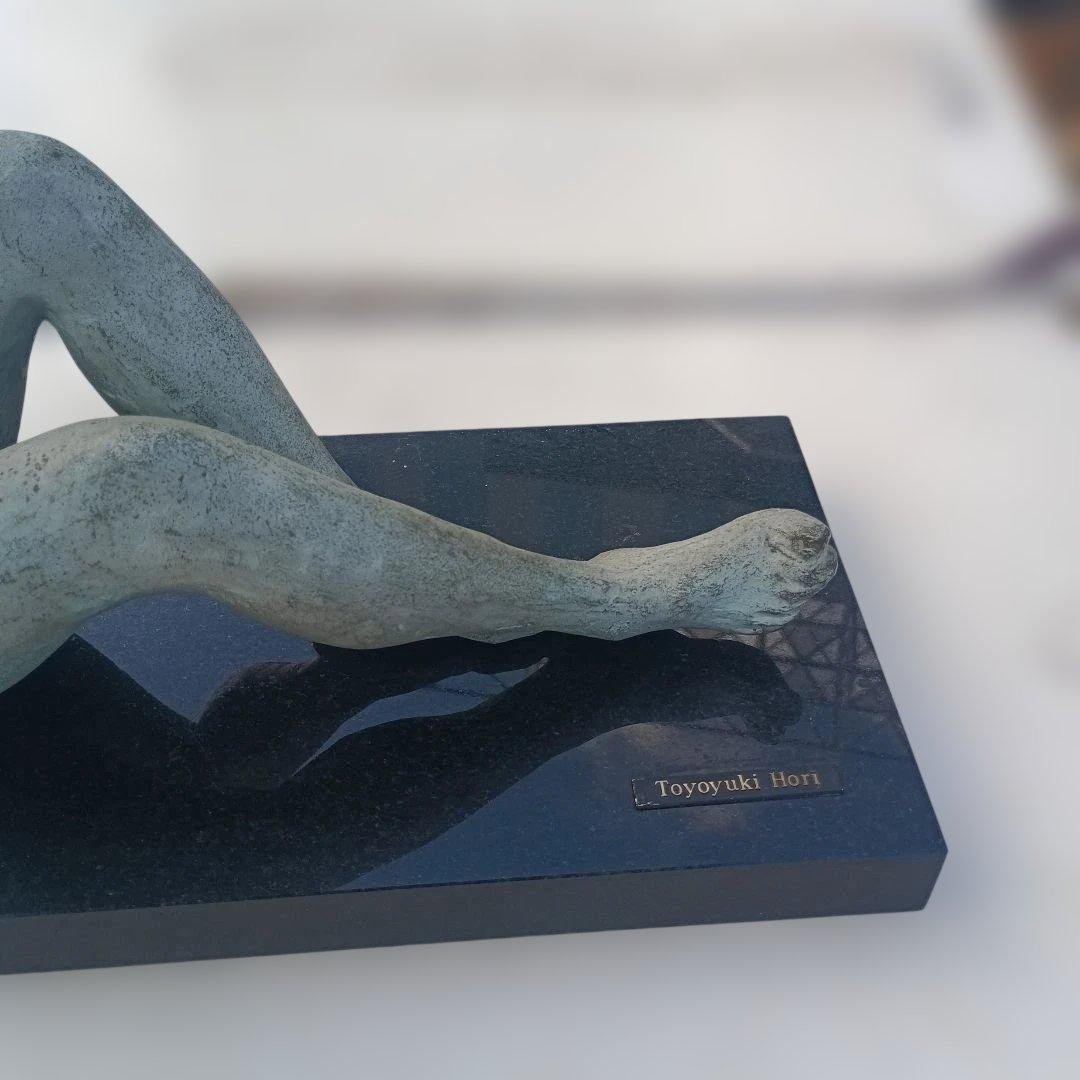8158）日展作家 堀豊之 彫塑「妹」 裸婦 置物
