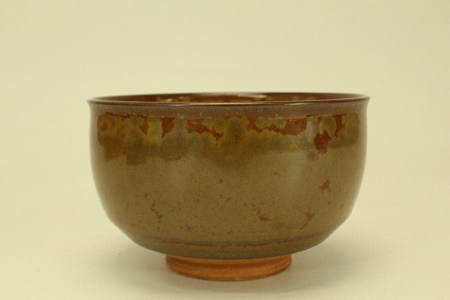 茶道具 金結晶 茶碗 泉窯 加藤有比古(藤山)作 共箱 共布未使用(メ1766)